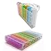 PuTwo Pill Organizer 7 Day, Weekly Pop-Up Pill Case with 28 Compartments,Portable Medicine Organizer 4 Times a Day-Multicolor
