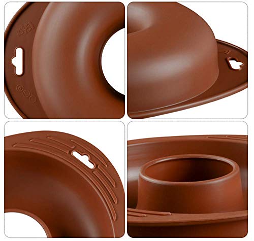 Brown Ring Mold Cake Pans 8-1/2 inch Diam,Round Silicone Donut Mould Non-Stick,Chocolate Mousse Mould,DIY Decorative Baking Tray,Baking Tools Cake Decorating Plate