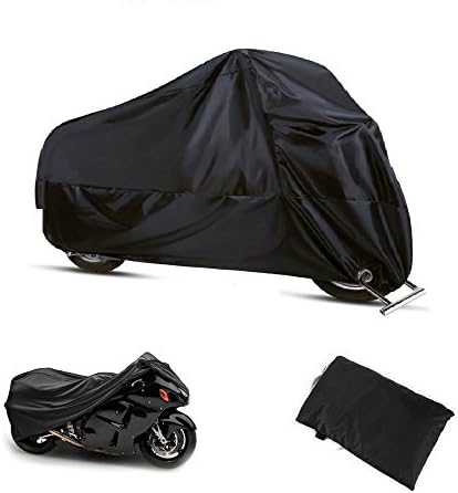 Motorbike Cover,190T Waterproof UV 50+ Protective Cover,with Stainless Steel Lock-holes,Storage Bag,Dust-proof Water-proof et UV Protective Perfect Gift (1164355 inches)