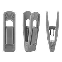 Corodo Plastic Hanger Clips, Grey Strong Pinch Grip Clips for Use with Slim-line Clothes Velvet Hangers, Multi-Purpose Finger Clips 100 Pack