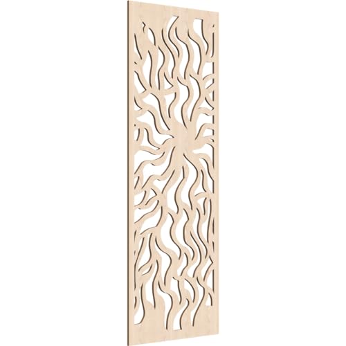 21 3/8"W x 54 3/8"H x 1/4"T Larkin Decorative Fretwork Wood Wall Panels, Red Oak