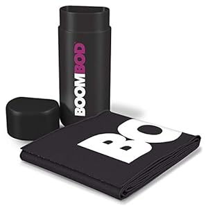 Boombod Quick Drying Microfiber Gym Towel – Super Absorbent – Ultra Compact. for Yoga, Gym, Beach, Swimming, and Camping – Lightweight, Fast Drying, and Skin Friendly (Black Color)