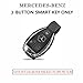 Womens Red Genuine Leather Key Case Cover Shell for Mercedes-Benz 3-Button Keyless Entry Remote Control Smart Car Key Protection Fob Skin Cover Etui with Braided Key Chain & Key Rings