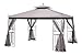 Sunjoy 10' x 12' Monterey Gazebo with Netting,Gray with Black primary