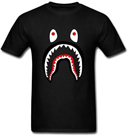 wtfcuteBape Shark Men's Comfortable DD.Cat T-Shirt Black?Medium?