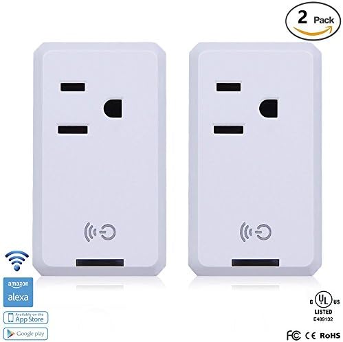Smart WiFi Outlet Socket, BOSCHENG Wireless Outlet Switches Remote Control WiFi Timing Socket for Household Appliances, Works with Amazon Echo Alexa &amp; Google Assistant (2 PCS)