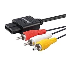 Insten AV Composite Cable compatible with Nintendo 64/GameCube/Super Nintendo SNES, Black