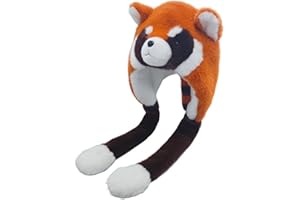 BSYLOO Adorable Winter Animal Plush Hat with Moving Ears - Funny-Crazy Earmuff Hat for Girls & Women