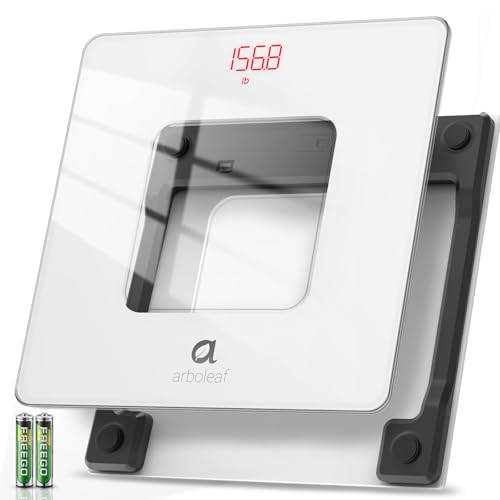 arboleaf Scale for Body Weight, High-Precision Digital Bathroom Scale with LED Display, Sleek & Durable, 400lb Capacity for Home Use