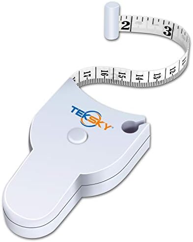 TekSky Easy Body Tape Measure - Retractable Body Fat Measuring with Lock Pin Feature - Accurate and Convenient to Track Weight Loss and Muscle Gain