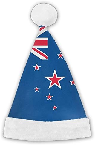 Originality New Zealand Flag Full Polyester Velvet Full Length Print Christmas Hat, Shiny Santa Claus Hat,party Supplies For Children And Adults