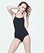 MISSALOE Women Seamless Basic Shapewear Mid-Thigh Bodysuit Comfort Bodyshaper, Black, Small