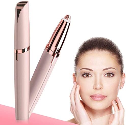 Electric Brows Eyebrow Hair Remover,Shaver for Women Eyebrow Trimmer Skin Care Tools Eyebrow Removal Scissors(AAA Battery NOT Included)(Pink)