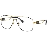 Versace VE1287-1443 Eyeglass Frame BLACK/GOLD w/DEMO LENS 59mm