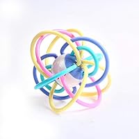 Impulls Baby Teether Rattle Ball Manhattan Ball Baby Molar Stick Hand Ball 3-12 Months Non-Toxic Silicone Play