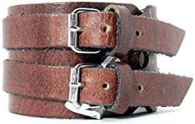 Streetsoul Double Buckle Multicolor Choose Your Color Leather Bracelet Wrist Band Gift For Men.