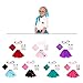 Hip Hop 50's Shop 1950s Girls 4 Piece Poodle Skirt Costume Outfit for Kids with Accessories (glasses, socks, scarf) (Child Medium Hot Pink)