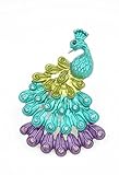 Amazing New Colorful Large Peacock Crystal Cocktail Stretch Ring