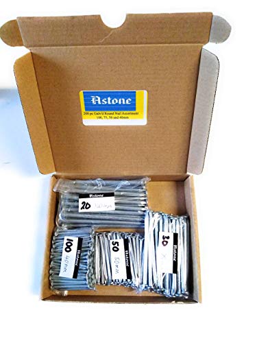 200pc galvanised Round Nails Assortment (100, 75, 50 and 40mm Nails)