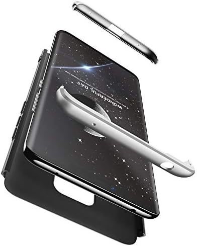 GoodcAcy Huawei Mate 20 Pro case,with[Tempered Glass Screen Protector] 360°Full Body Shockproof Ultra-Thin 3 in 1 Fully Protective Bumper Shell Cover Skin Silver Black