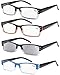 Eyekepper 4 Pack Classic Reading Glasses for Women and Men Include Reading Sunglasses Two-Tone Readers +3.50