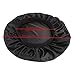 2Pack Women’s Wide Band Soft Silky Satin Bonnet Night Sleep Hat Hair Loss Cap for Frizzy Natural Hair (Black)
