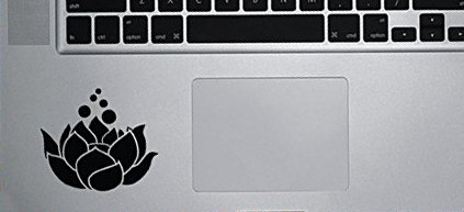 Lotus Flower Decal TWO PACK Vinyl Sticker|MacBook Laptop Computer Cars Trucks Vans Walls| BLACK |2.5 x 2.25 in|CCI864