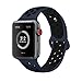 AdMaster Compatible with Apple Watch Bands 42mm 44mm,Soft Silicone Replacement Wristband Compatible with iWatch Series 1/2/3/4 - M/L Obsibian/Black