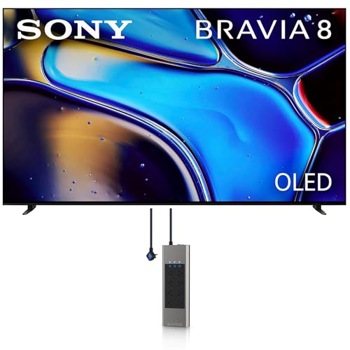 Sony K55XR80 55 Inch IMAX Enhanced Bravia OLED 4K HDR Google TV with an Austere 5S-PS8-US1 V-Series 8-Outlet Power w/Omniport USB (2024)