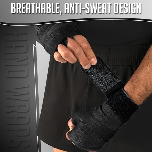 RAVICO Boxing Hand Wraps with Thumb Loop | Premium Cotton Hand Wraps for Boxing, Muay Thai, MMA, Kickboxing, Martial Arts Wraps for Men & Women 4 Meter, 160 Inch (Pair)