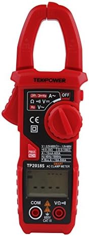 TekpowerTP2018S AC/DC Voltage AC Current Non Contact Voltage Detection NVC Resistance Clamp Meter Multimeter (TP2018S)