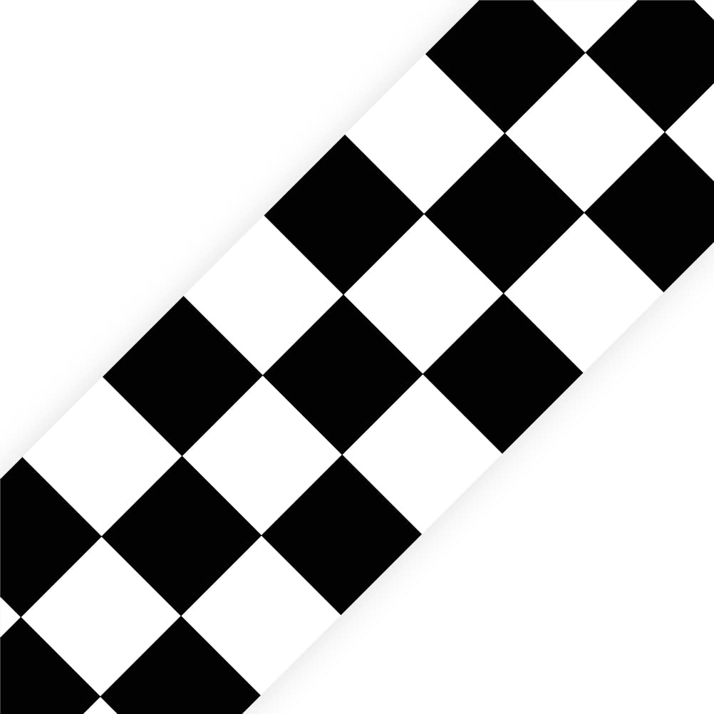 SuperDuperDecor - Chequered Flag - Bedroom Wall Border - Eco 1.3m Self Adhesive Strips x2