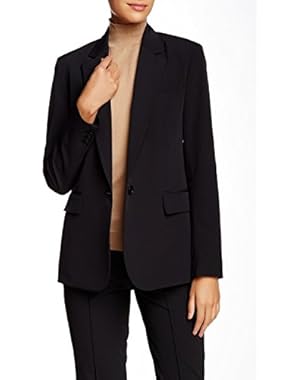 Theory Women's Trean Micro Twill Blazer Suit Coat Jacket Black Size 4