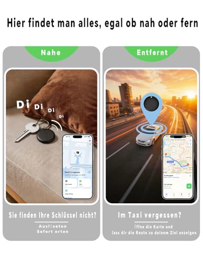 Smart Air Tracker Tag Pack of 4, Key Finder Compatible with Apple Find My App (iOS Only), Smart Tracker for Keys, Luggage, Suitcases, Bags, Replaceable Battery, IP67 Waterproof