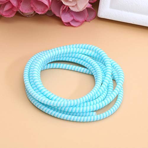 Tabanlly Universal Spiral Strain Relief Cord,1.4M Wire Organizer Cable Protectors Relief Cord Sleeves