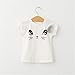 haoricu Girl Dress, Fall Kids Baby Cute Cat Pattern Shirt Top Tutu Skirt Girls Dress Set (White, 3T)