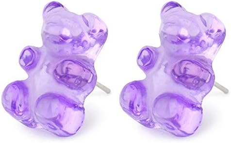 Stud Earring Gummy Bear Made With Acrylic & Iron by JOE COOL