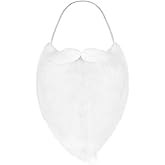Toyvian Santa Claus Curly Wig and Beard Set, White Santa Beard Costume for Christmas Performance and Holiday Parties