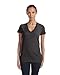 Ladies' Triblend Short-Sleeve Deep V-Neck T-Shirt L CHAR-BLACK TRIB