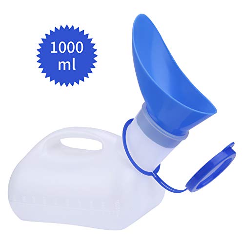 OUTFANDIA Unisex Potty Urinal for Car, Toliet Urinal for Men and Women, Bedpans Pee Bottle, with a Lid and Funnel, Plastic Can for Car, Old Man, Child for Camping Outdoor Travel