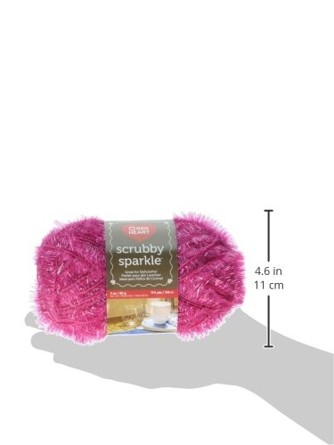 Red Heart Scrubby Sparkle Yarn, Watermelon