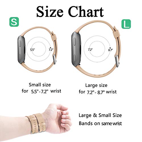 Wepro Bands Replacement Compatible with Fitbit Versa SmartWatch, Versa Lite SE Sports Watch Band Strap Wristband for Women Men Kids, Large, Walnut - Thumbnail 7