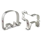 Ann Clark Political Election Cookie Cutter Set - 2 Piece - GOP Elephant and Democratic Donkey - Tin Plated Steel