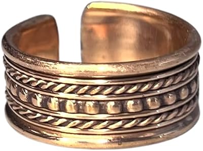 VIE Boho Chic Adjustable Pure Copper Ring for Men & Women - Unique Jewelry