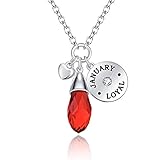 Simulated Birthstone Necklace Swarovski Elements Crystal Teardrop Pendant Jewelry for Women