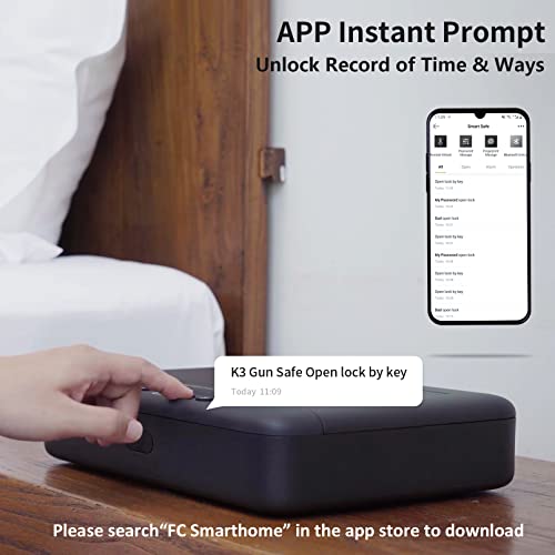 PINEWORLD Gun Safes for Pistols, Fingerprint Gun Safe for Handgun, Wifi