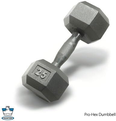 Hampton 70 lb. Pro Hex Dumbbell w/ Steel Ergo handle, pr.