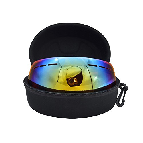 SuperMMark Black Large Hard Sports Glasses Case SKI Snowboard Snow Goggles Box Goggles Storage Holder - Lightweight Zipper Closure