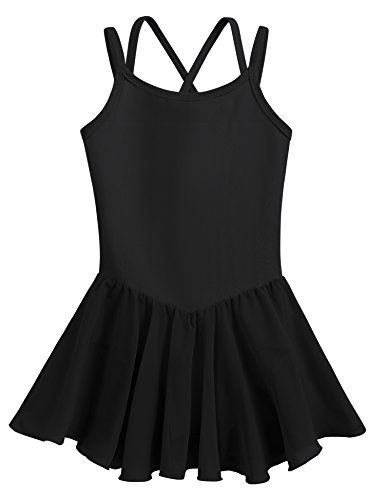 Arshiner Kids Girls Skirted Leotard Dance Ballet Dress Black 6-7Y