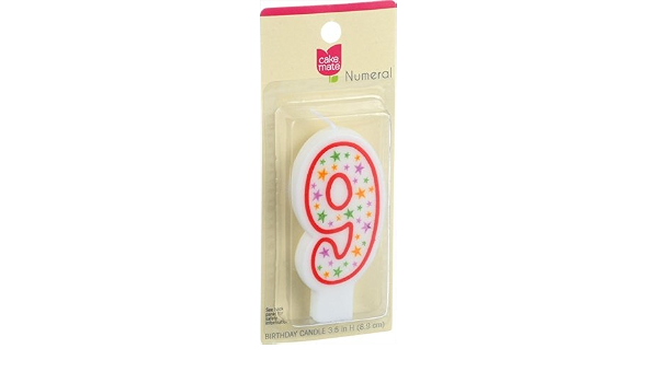 Cake mate numeral 9 birthday candle (052100156521)